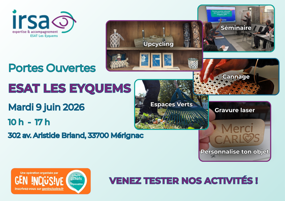 Portes ouvertes ESAT Les Eyquems mardi 9 juin 2026